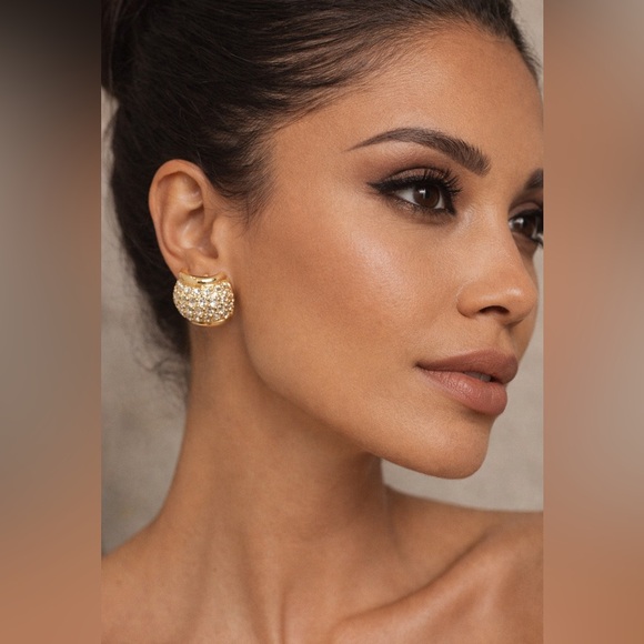 Swarovski Jewelry - Swarovski | Gold Plated Crystal Embellished Earrings